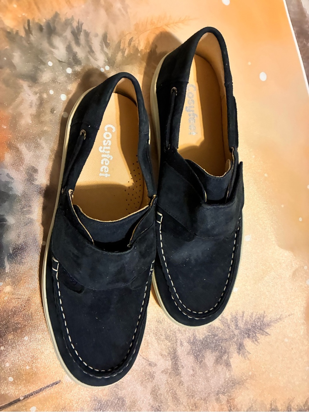 Women’s Cosyfeet  blue Suede Slip-On Casual Loafers US 8